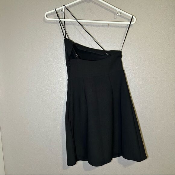 NEW Abercrombie & Fitch black strappy one shoulder mini dress women’s size XXS - Picture 6 of 11